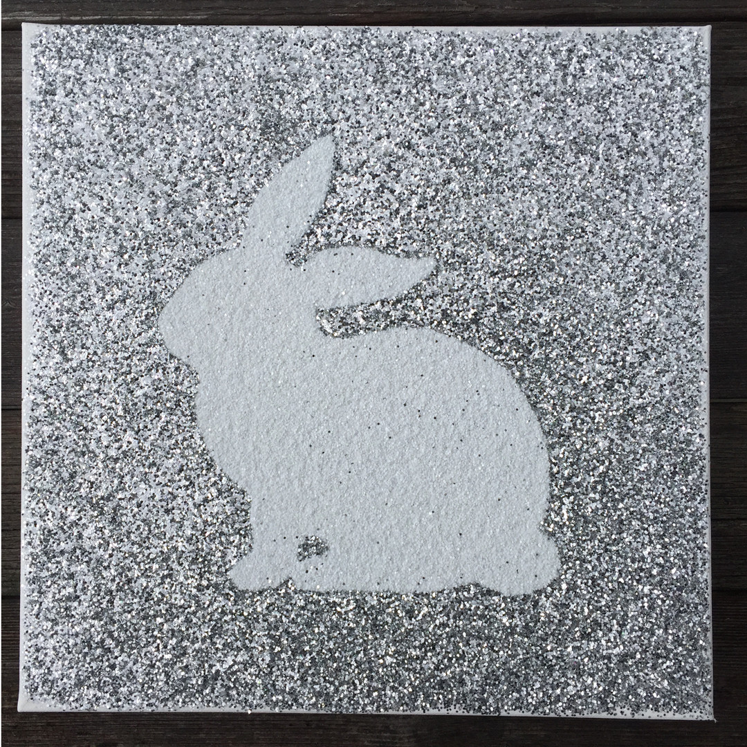 Glitter Bunny Canvas Art