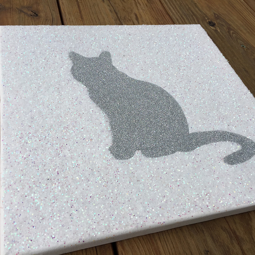 Thumbnail: Glitter Cat Canvas Art