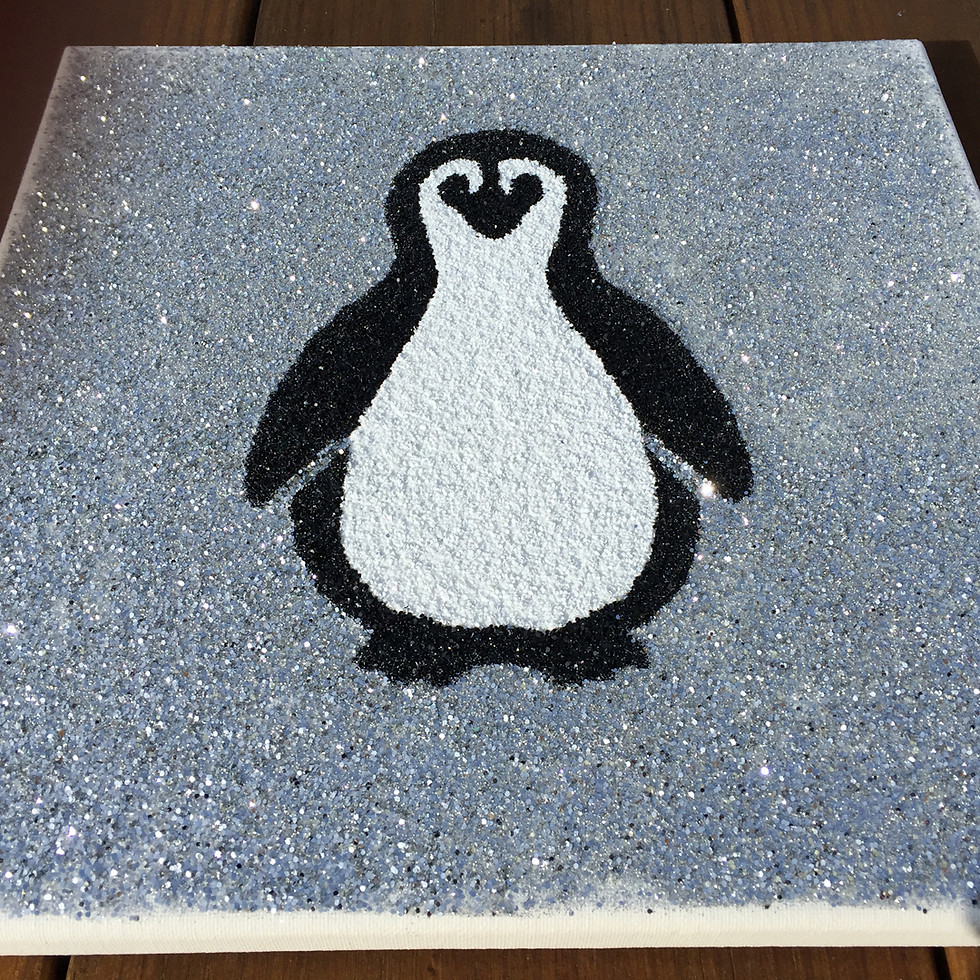Thumbnail: Glitter Penguin Art Canvas