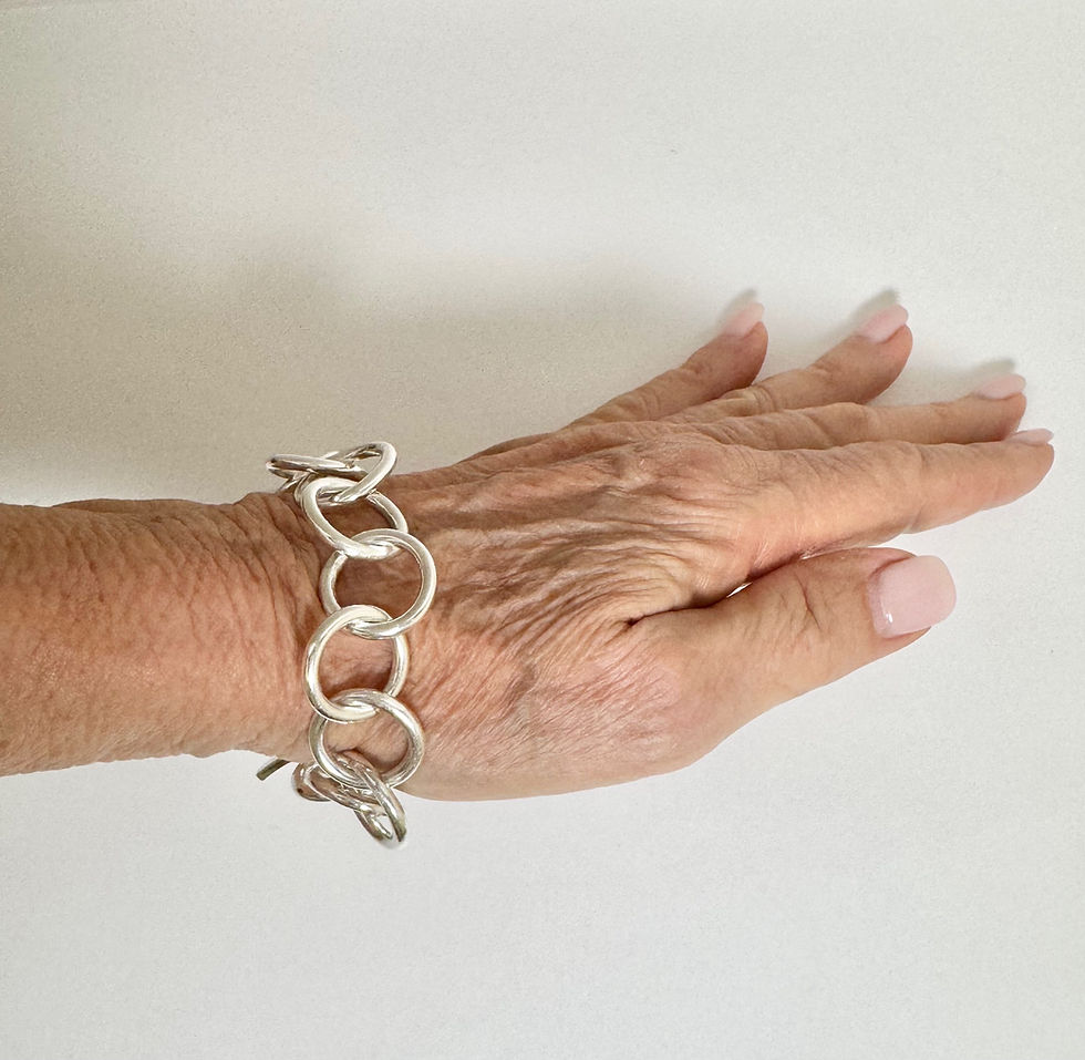 Thumbnail: Silver Chain Bracelet, Toggle Closure Bracelet, Adjustable Lighweight Bracelet