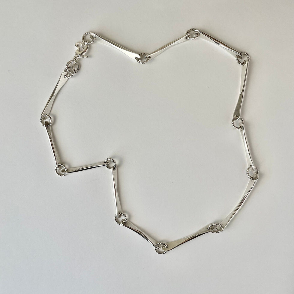 Thumbnail: Textured Choker Necklace, Lightweight Silver Collar Necklace, Trendy Silver