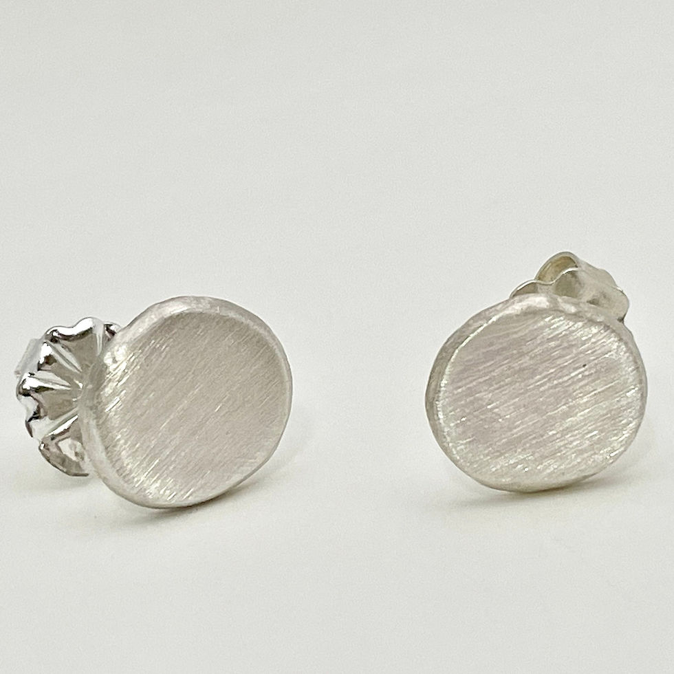Thumbnail:  Button Earrings, Solid Silver Lightweight Stud Earrings , Flat Stud Earrings 