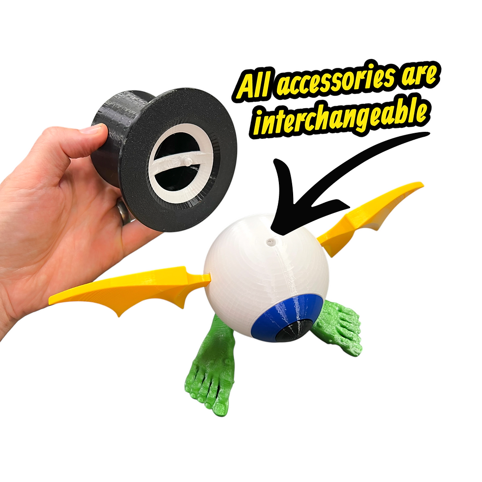 Thumbnail: Flying Eyeball Sculpture – Customizable Hot Rod Garage Art with Interchangeable