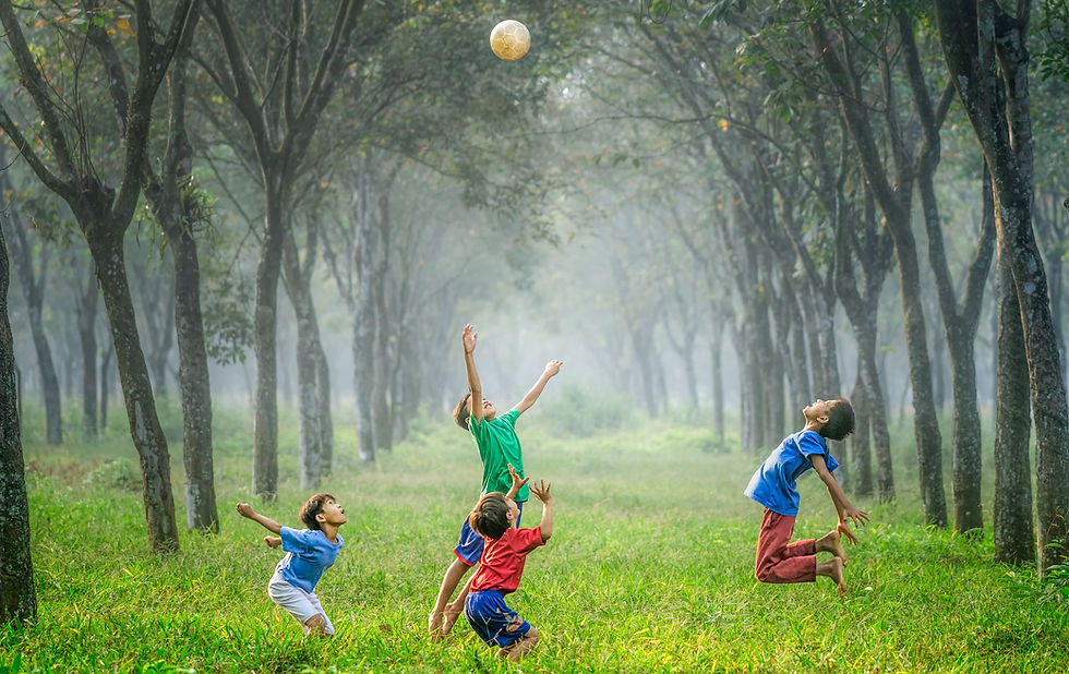 Children playing with a ball