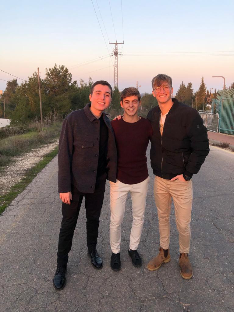 Liam and two friends from his Israeli World Bnei Akiva mechina program - bnei akiva gap year programs