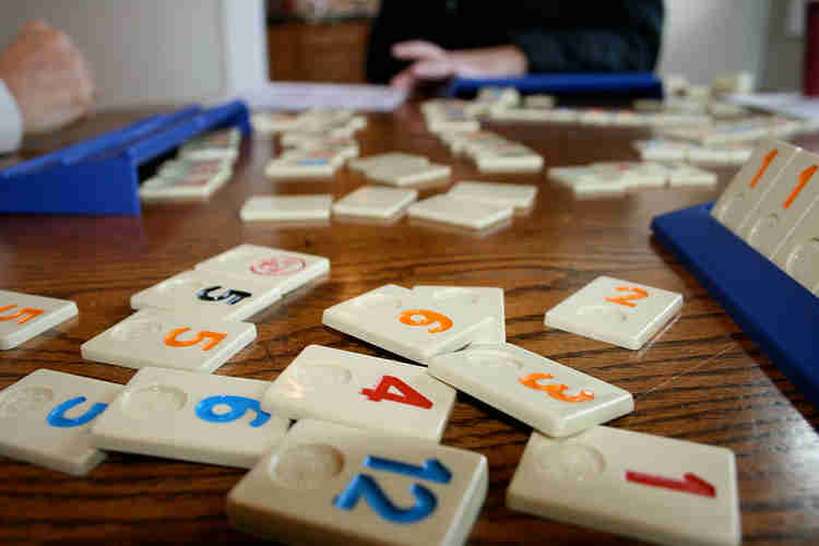 A game of Rummikub in progress