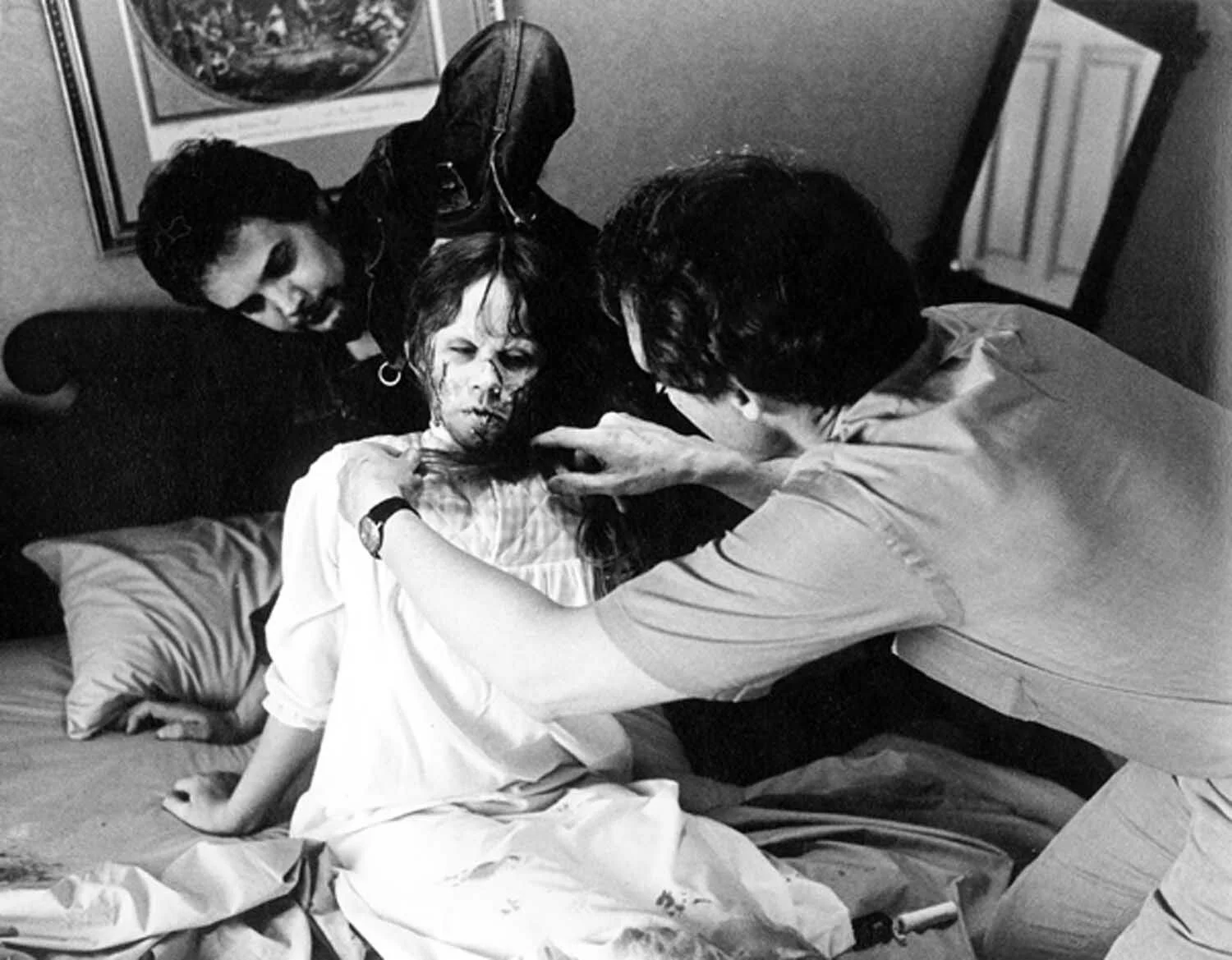 William Friedkin ve Linda Blair / The Exorcist Setinde