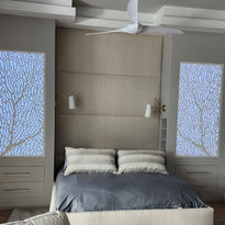 Bedroom wall unit fabrication. Bed side table. Bedroom carpentry