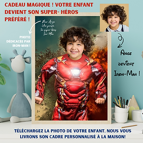 cadre photo personnalisé enfant iron-man