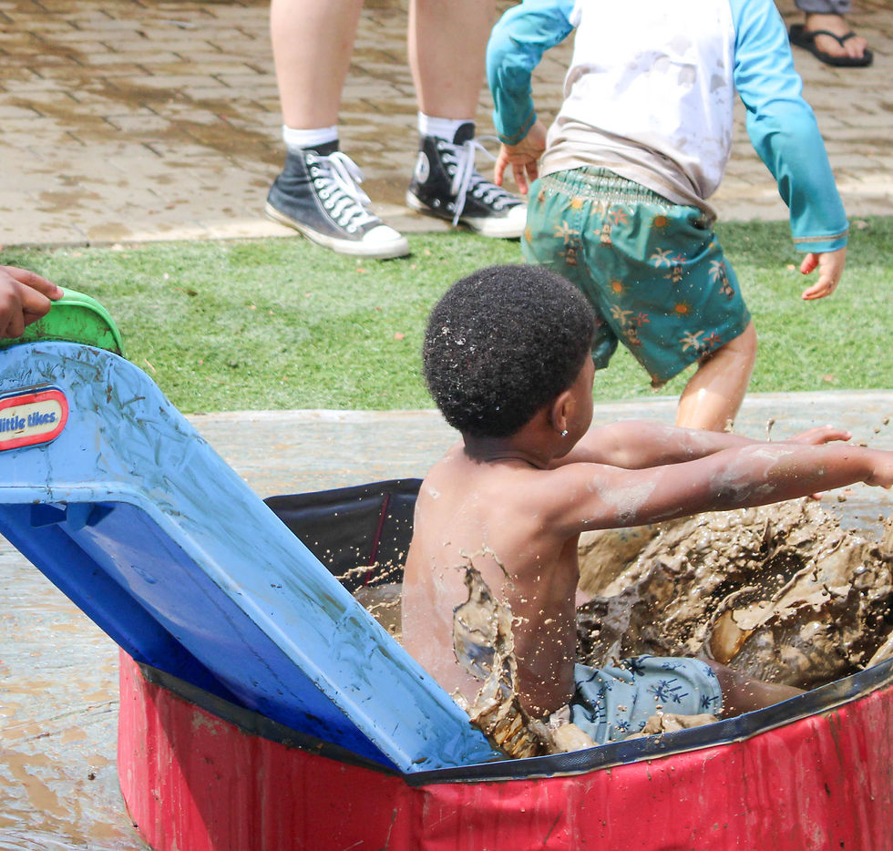 Sliding into pools of refreshing mud during a summer day was a big hit with our little ones!