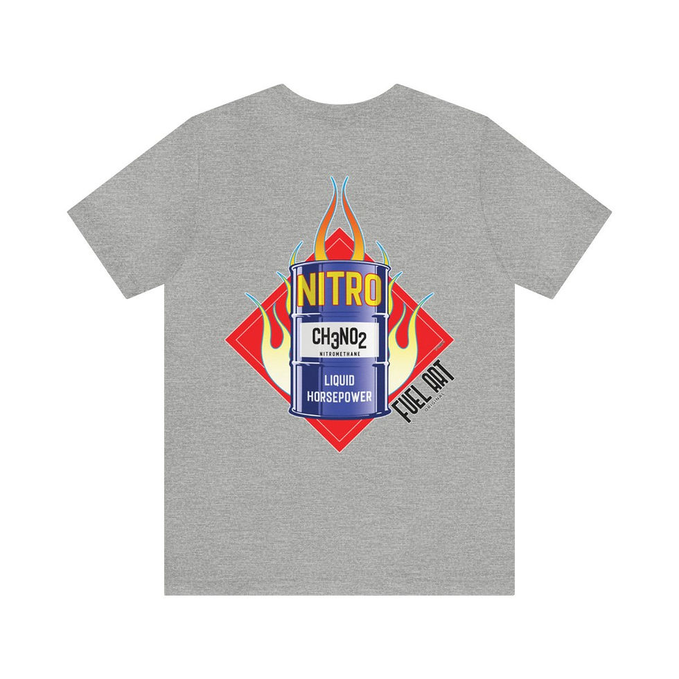 Thumbnail: NITRO Top Fuel Drag Racing Barrel of Nitromethane CH3NO2 Unisex Tee