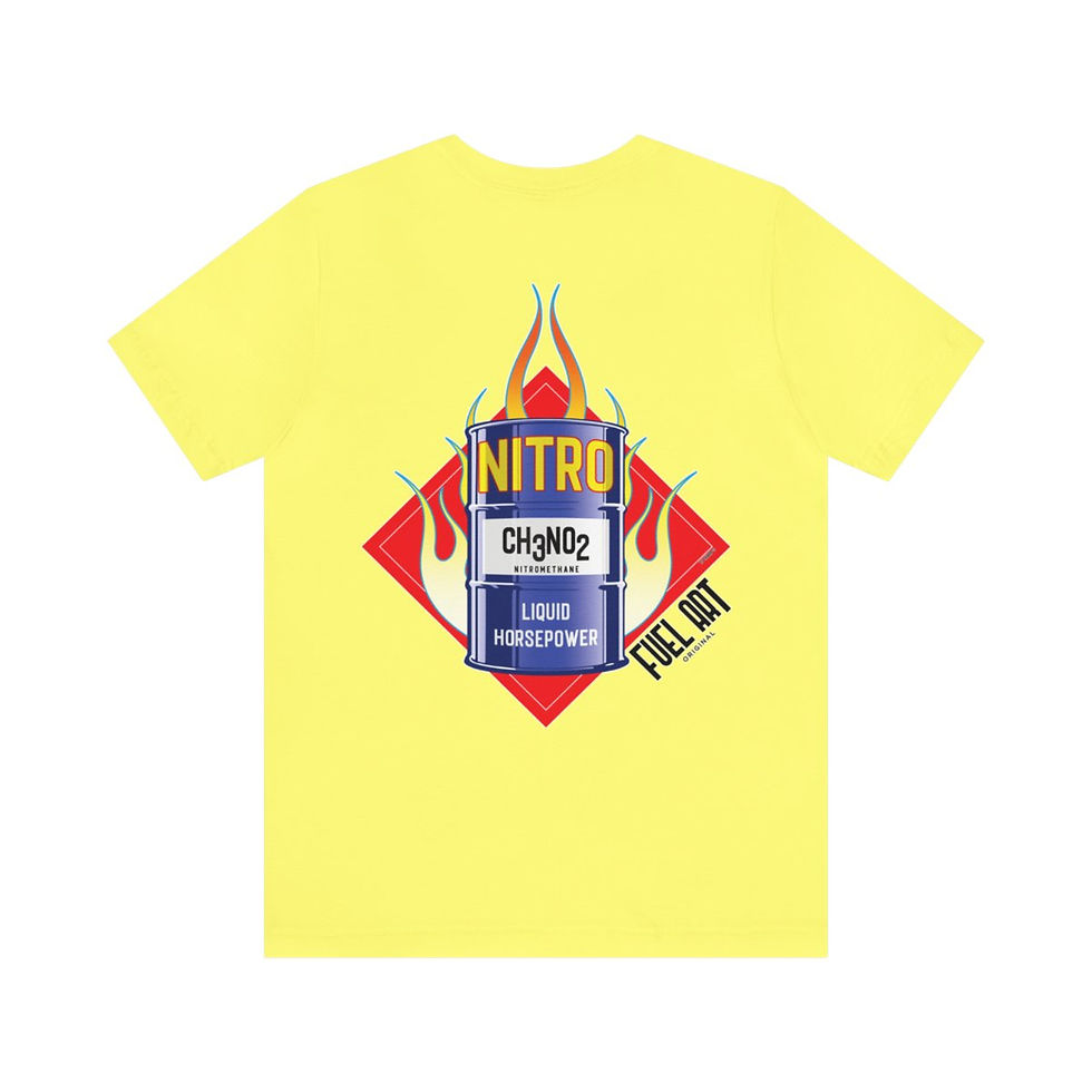 Thumbnail: NITRO Top Fuel Drag Racing Barrel of Nitromethane CH3NO2 Unisex Tee