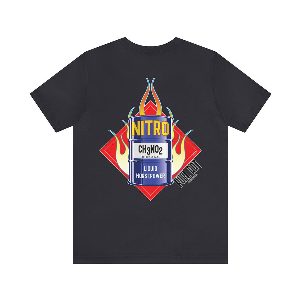 Thumbnail: NITRO Top Fuel Drag Racing Barrel of Nitromethane CH3NO2 Unisex Tee