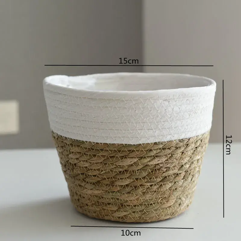 Thumbnail: Woven Straw Basket Planter