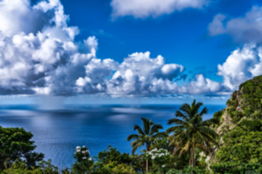 Morning rain showers on the Windward side of Saba
