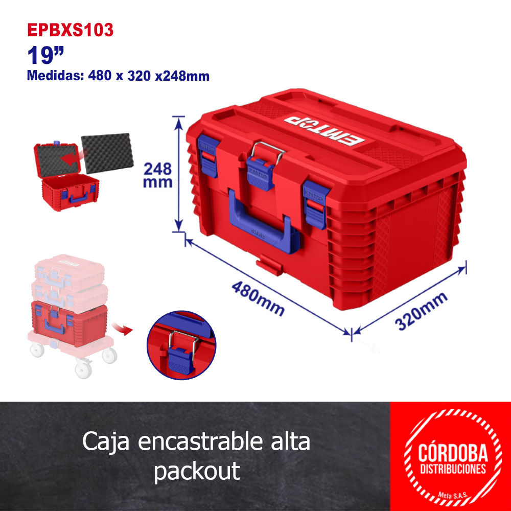 Caja encastrable packout alta 19"