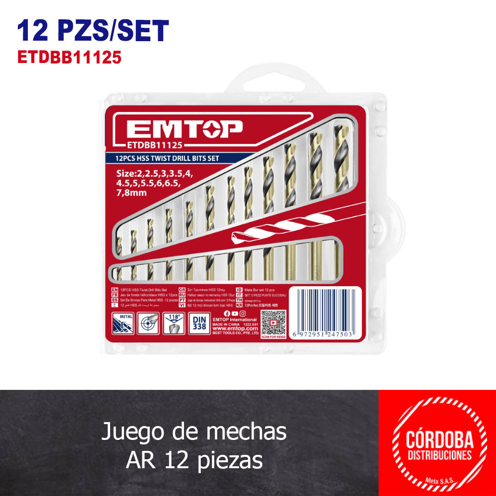 Juego de mechas AR 12 piezas -SKU:ETDBB11125