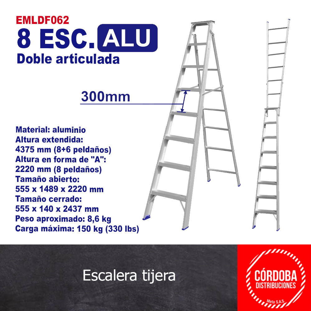 Escalera tijera 8 escalones