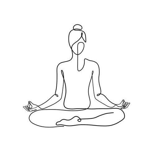 Figura feminina meditando