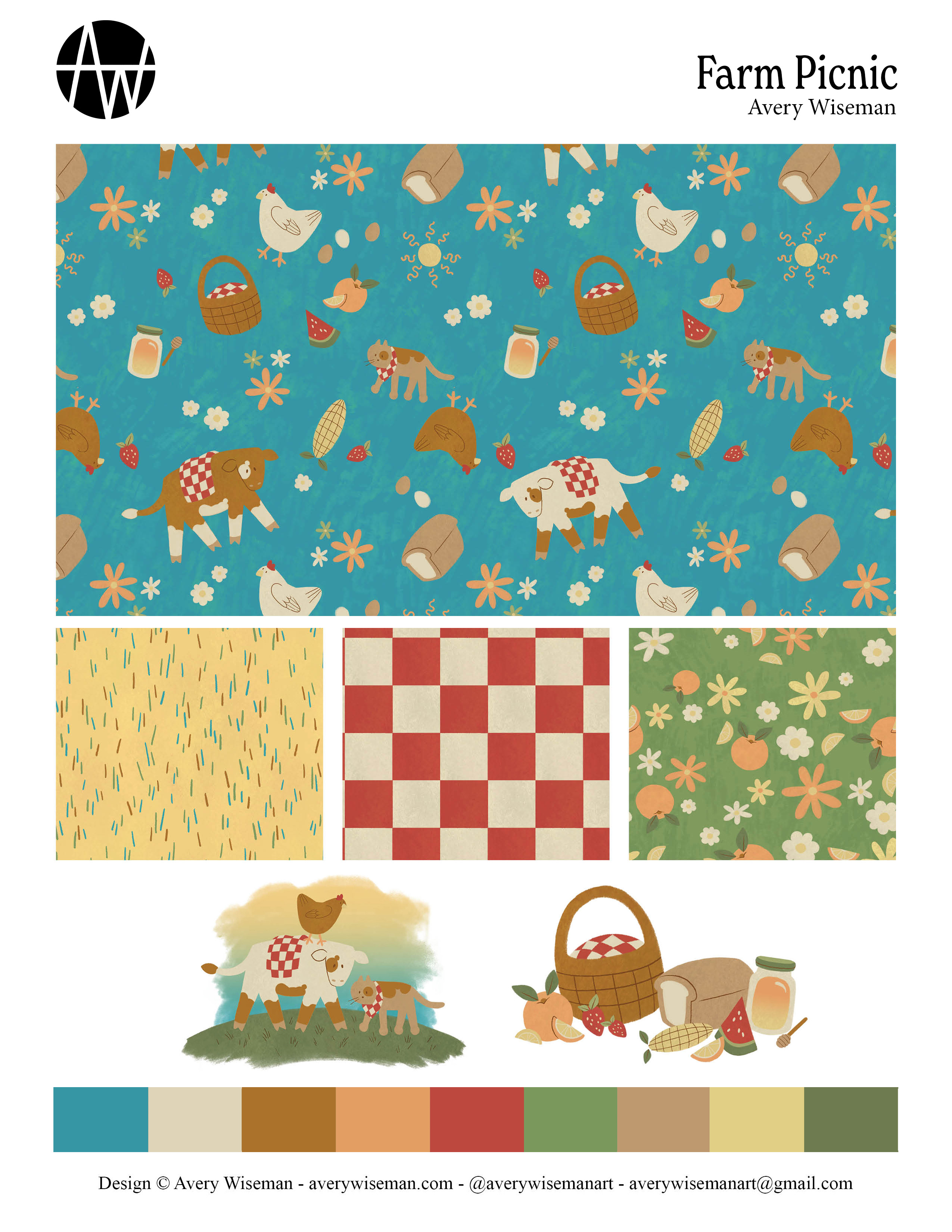 Farm Picnic Pattern