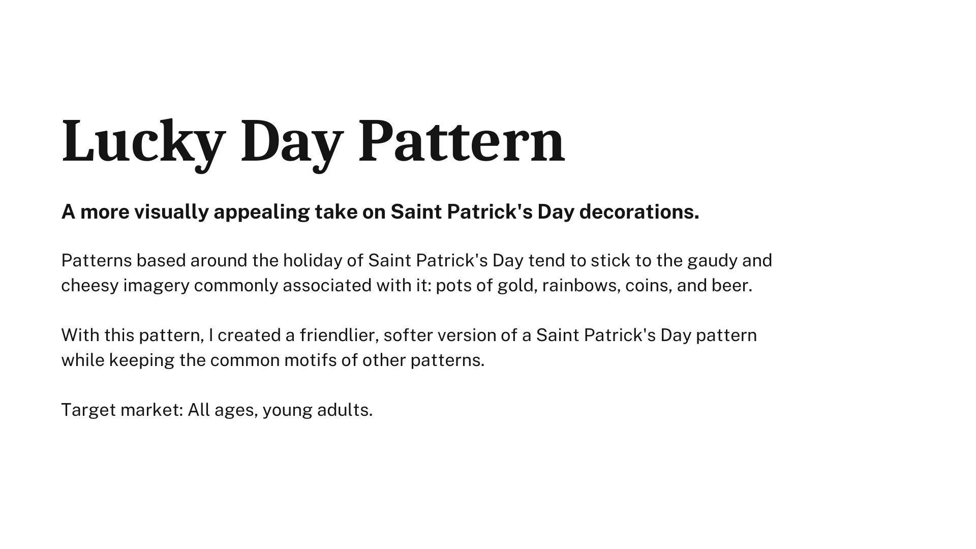 Lucky Day Pattern