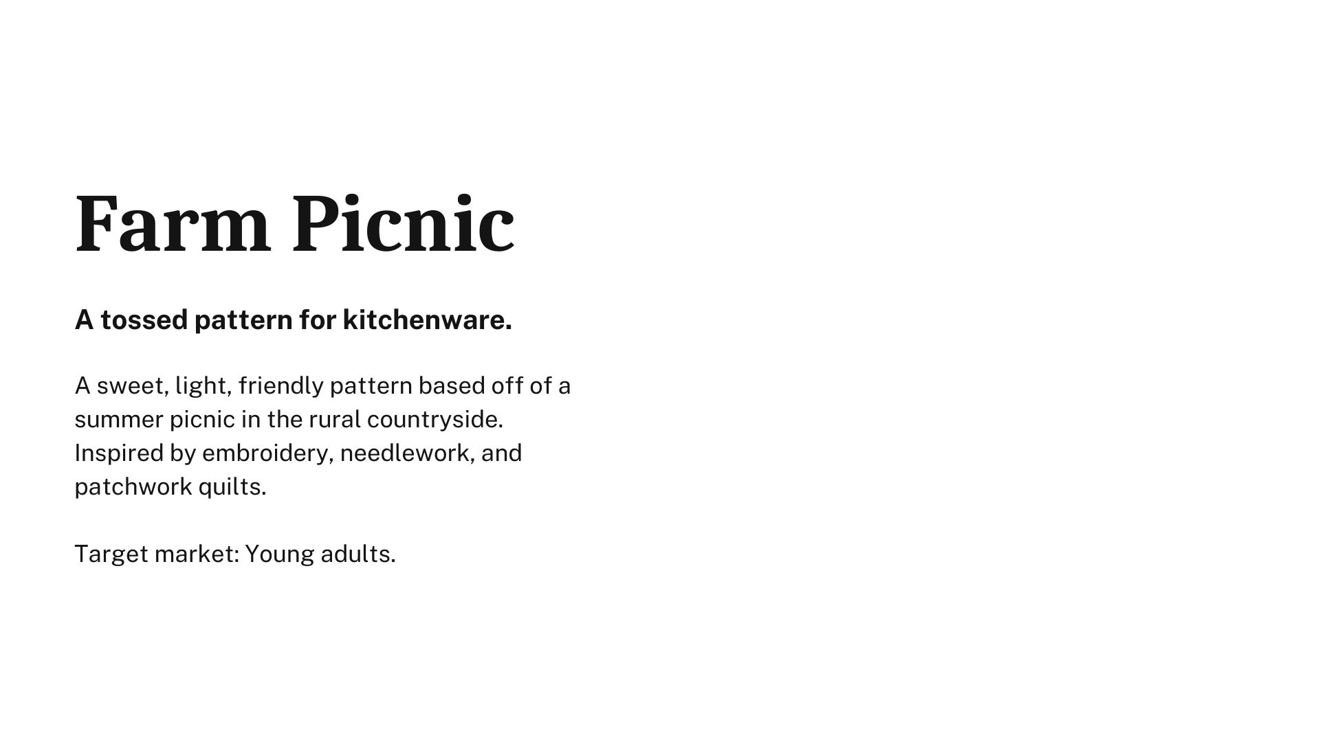Farm Picnic Pattern