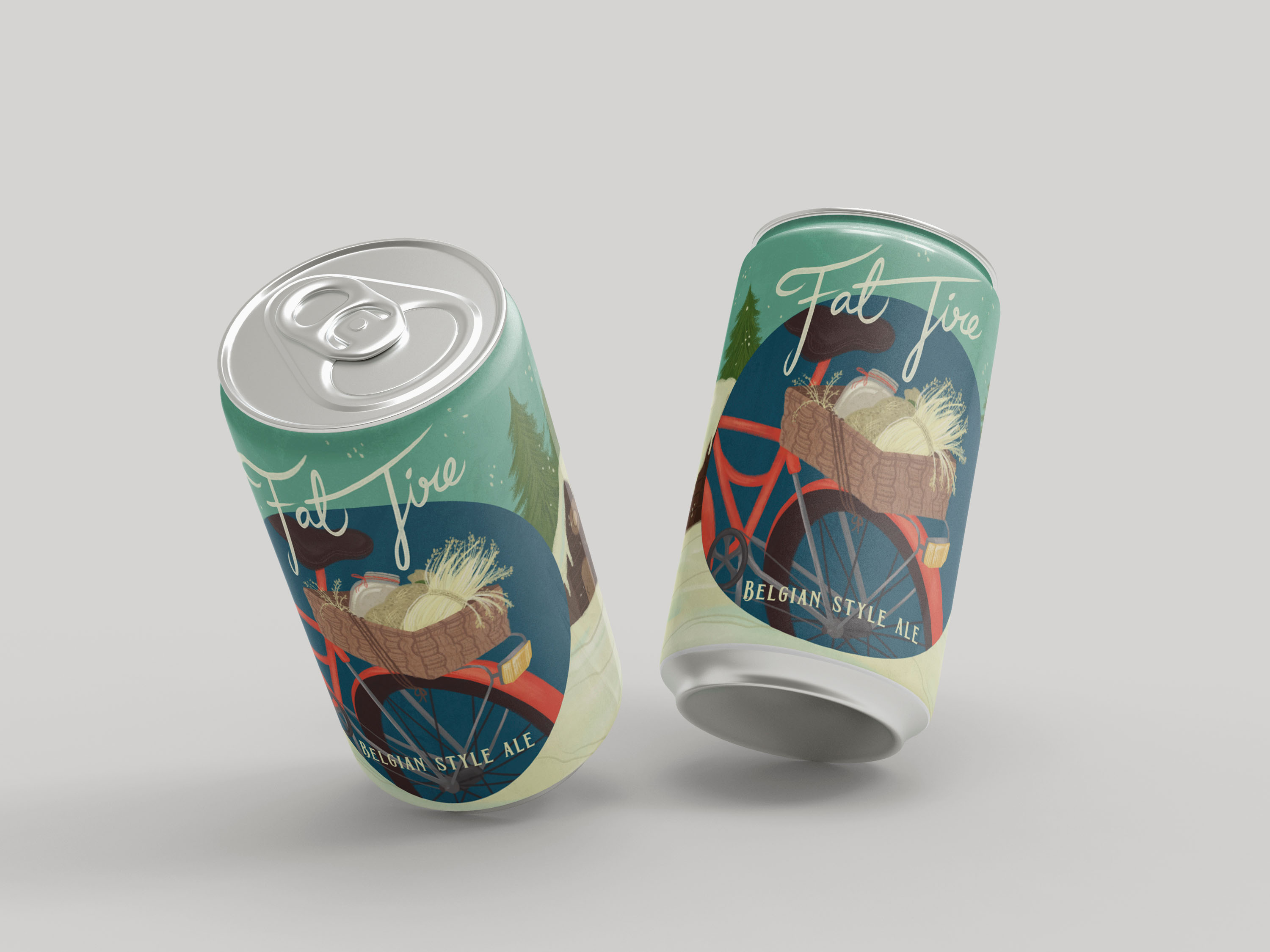 Fat Tire Beer Can Illustration