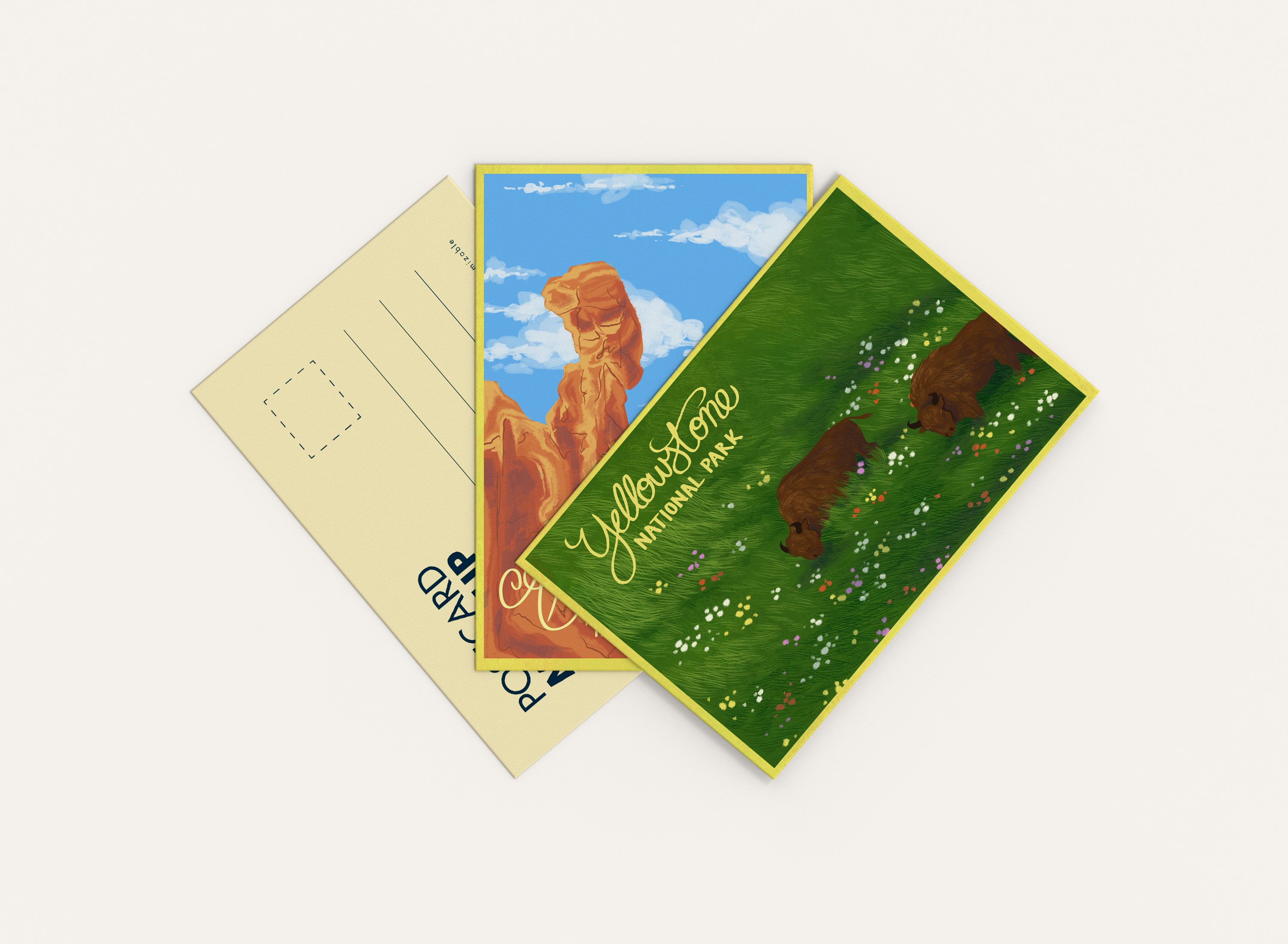 National Park Postcard Illustrations