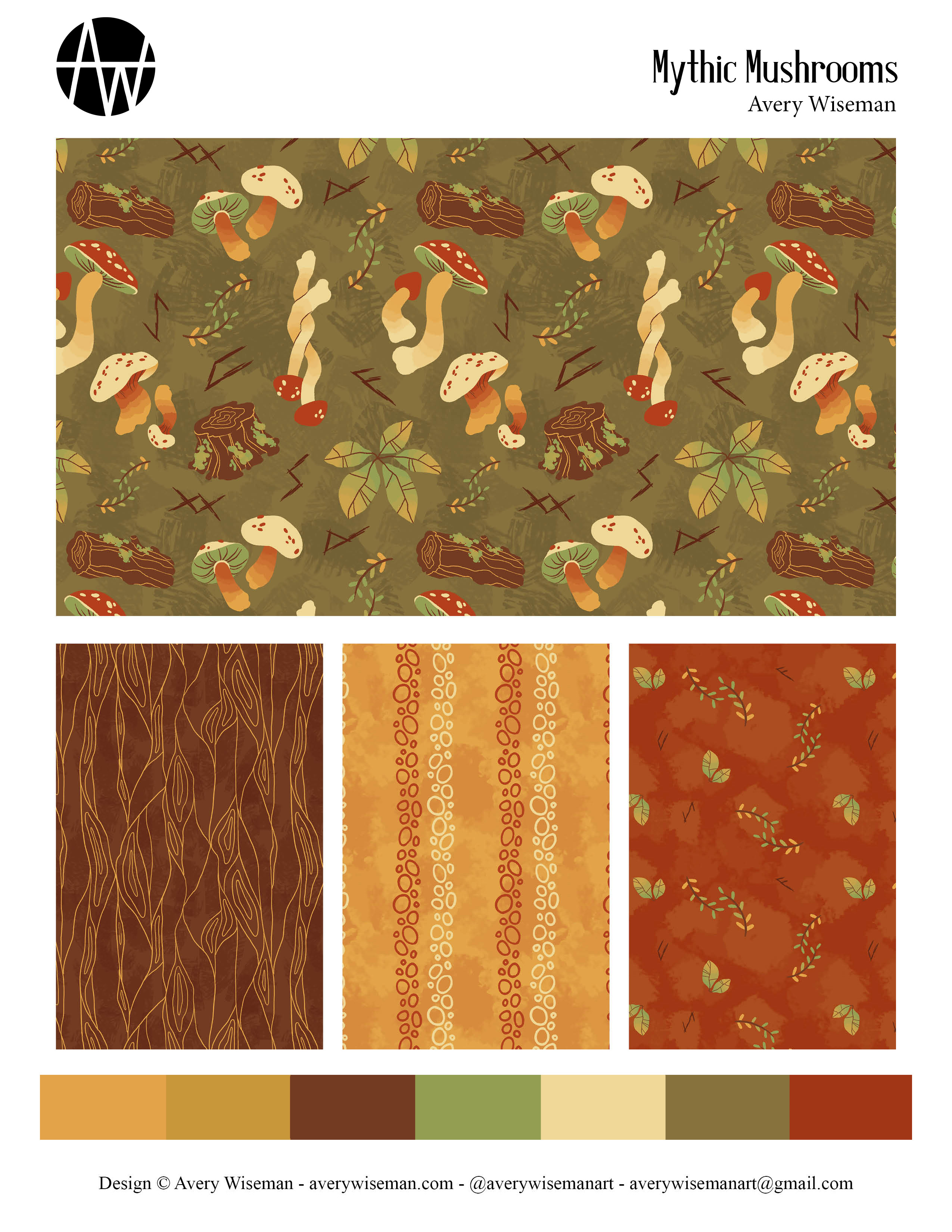 Mythic Mushrooms Pattern