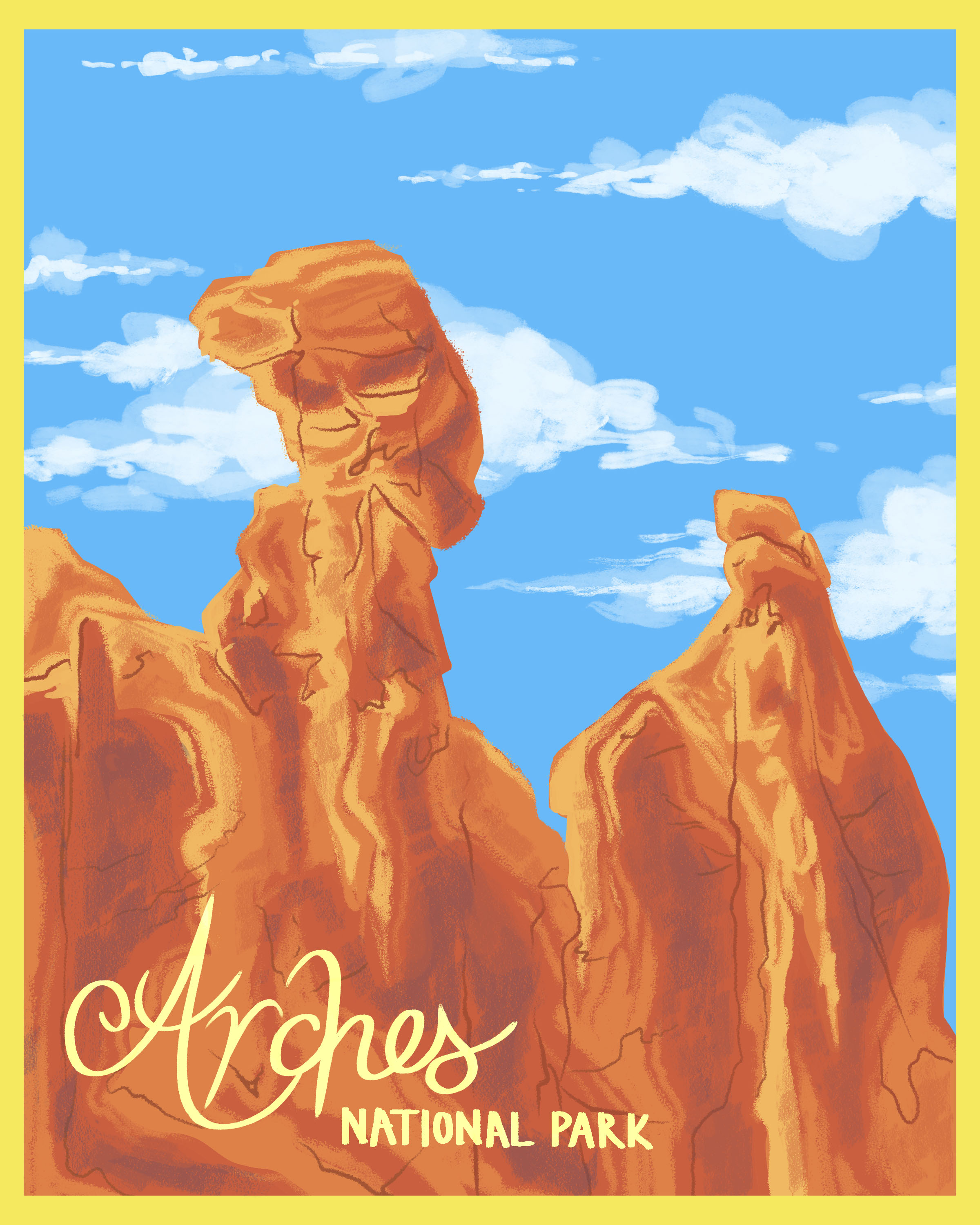 National Park Postcard Illustrations
