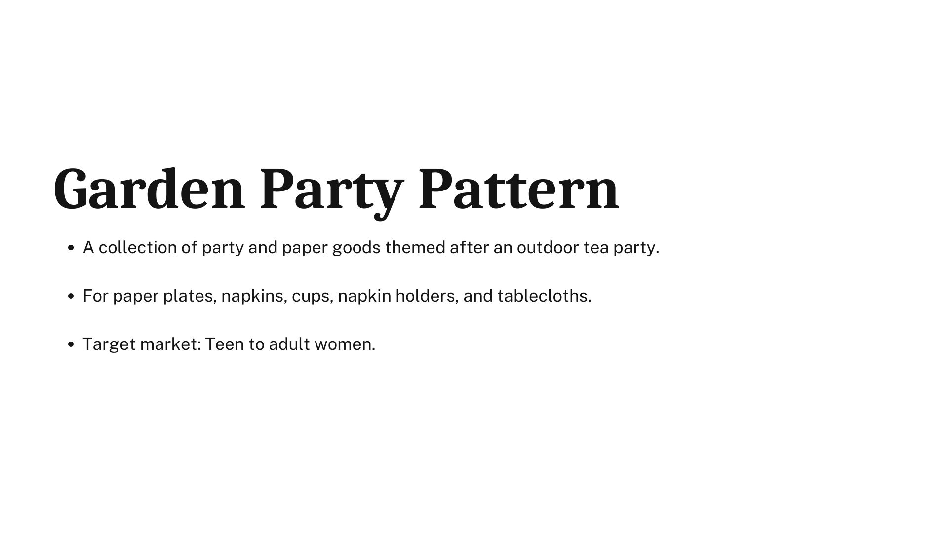 Garden Party Pattern