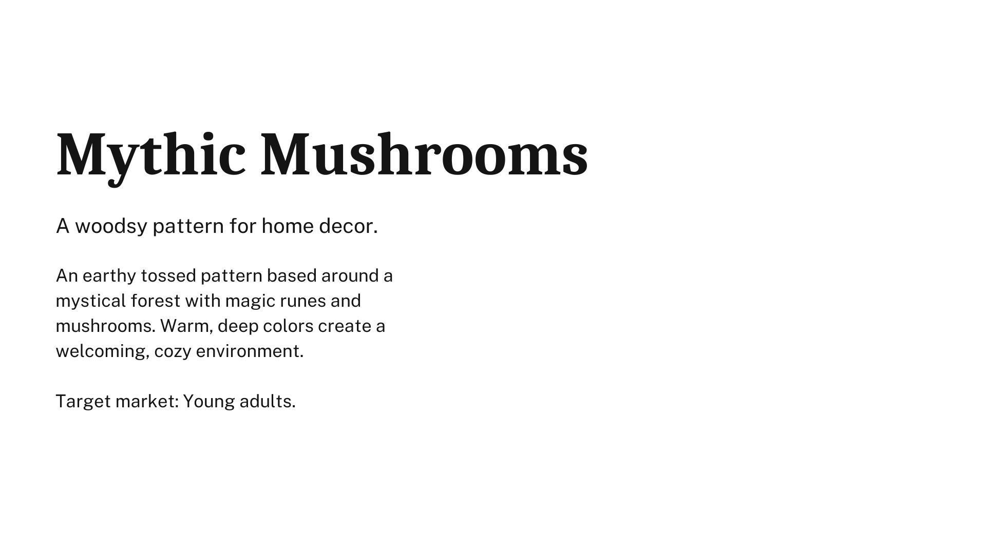 Mythic Mushrooms Pattern
