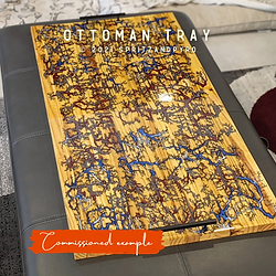 Custom Colored and Designed 2' x 4' Ottoman Tray with Handles