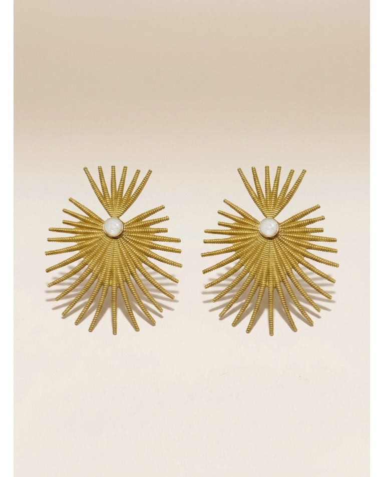 Heart and ray earrings