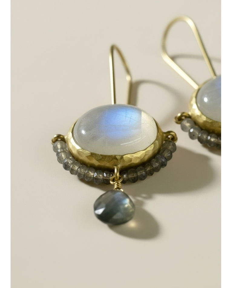 Thumbnail: Moonstone cameo earrings
