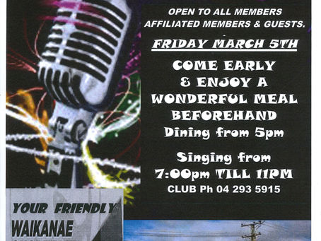 Karaoke Night! Fri 19th March, 7pm