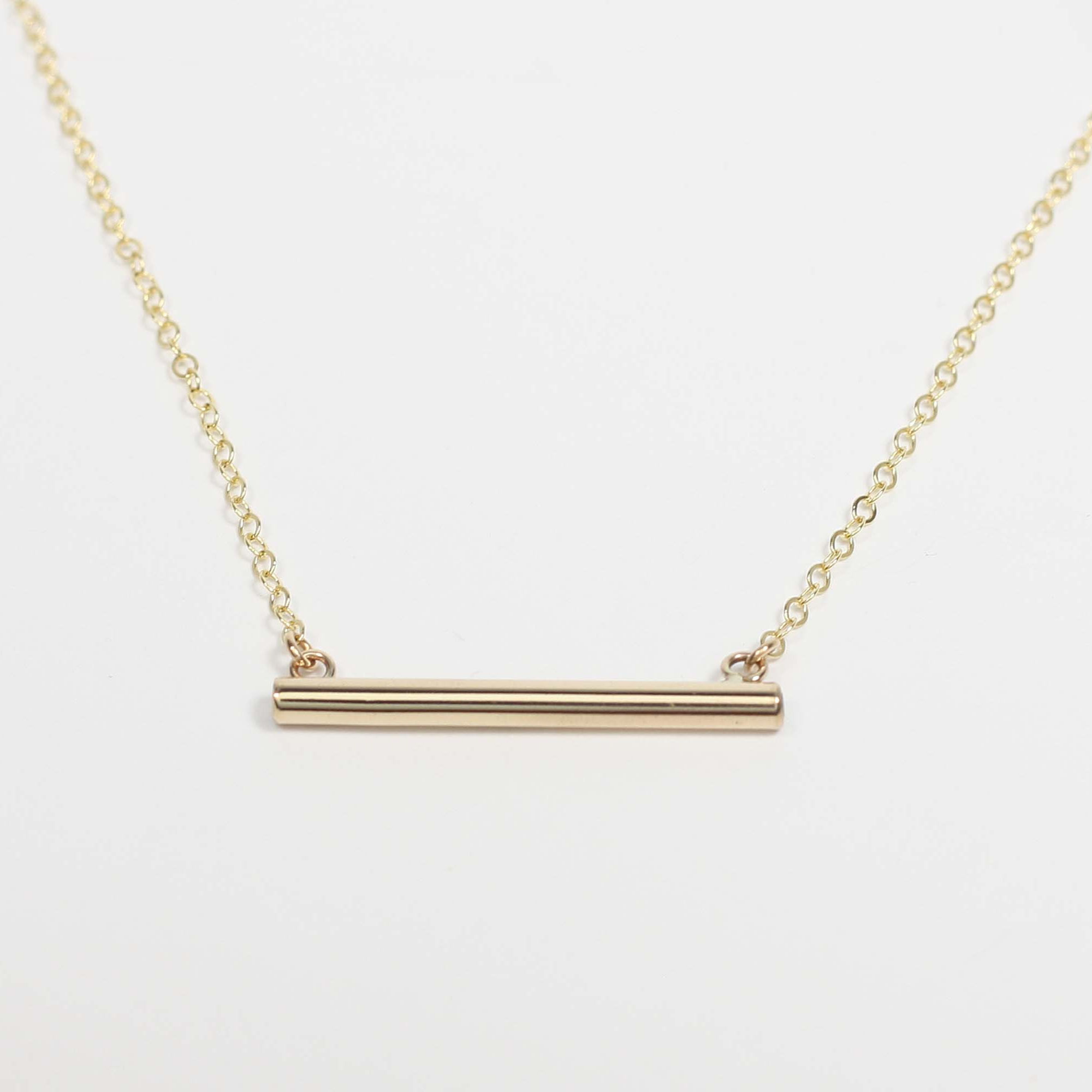 CZ Bar Necklace - Gold filled