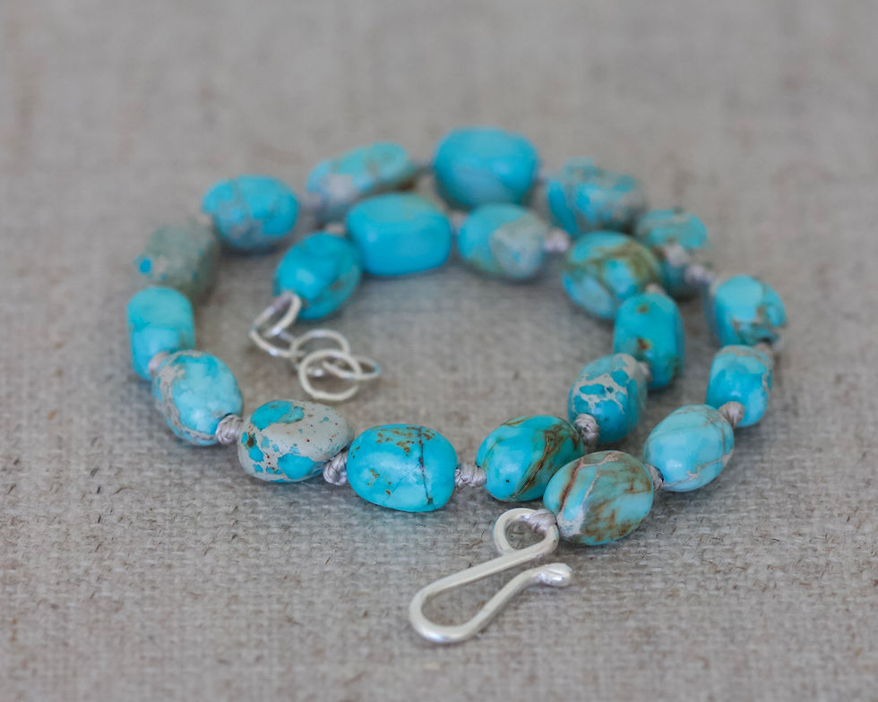 Thumbnail: GEMSTONE BRACELET WITH TAUPE SILK THREAD