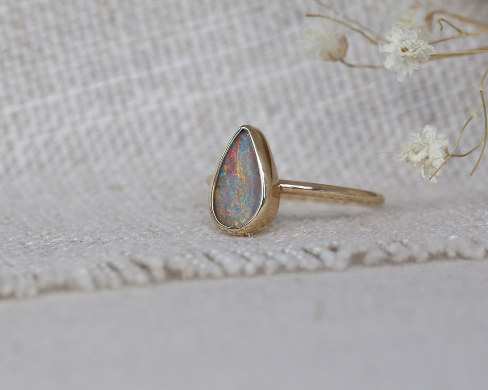 Thumbnail: GOLD OPAL RING - SIZE 6 1/2
