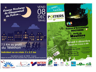 Course du Téléthon à Chasseneuil de Poitou et Course d'Orientation de la Forêt de Moulière