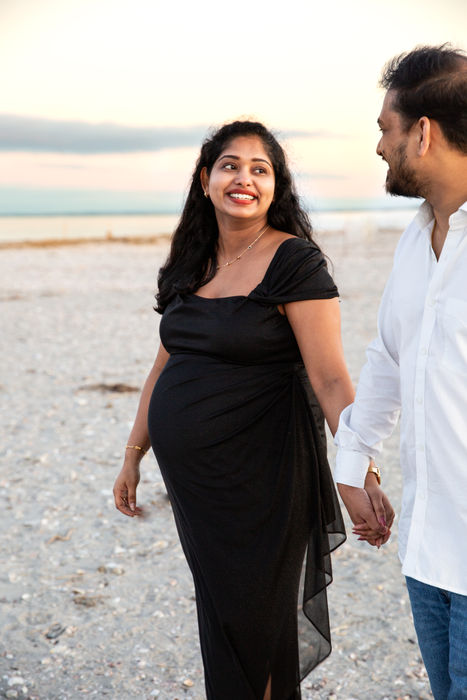 sunset beach maternity session in Milford, CT.