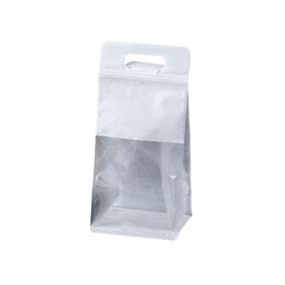 Funda papel con visor 17.5x13cm BLANCA