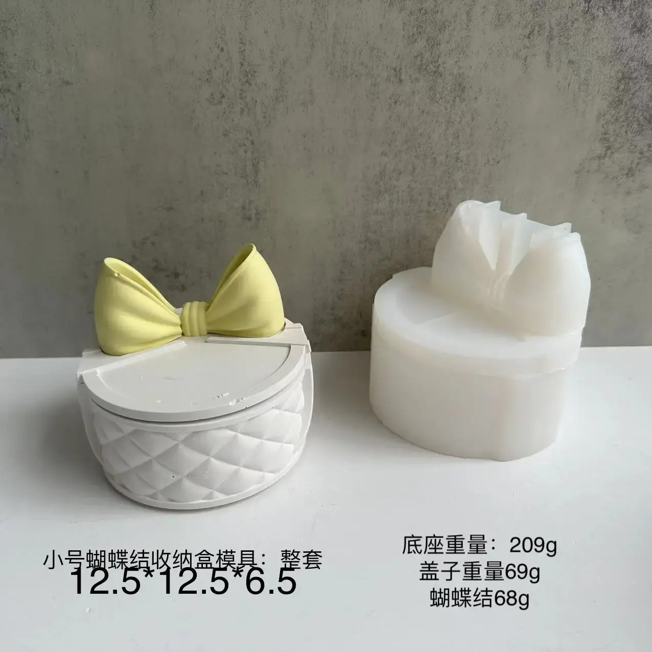 Molde silicón resina Caja lazo 12.5cm