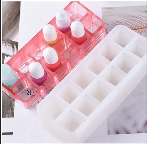 Miniatura: Molde silicón resina organizador rectangular x12