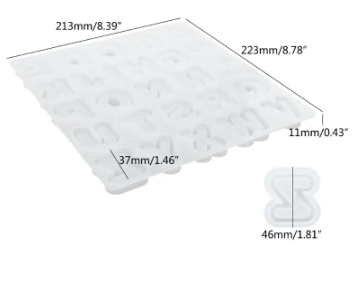 Miniatura: Molde silicón resina Letra shakers