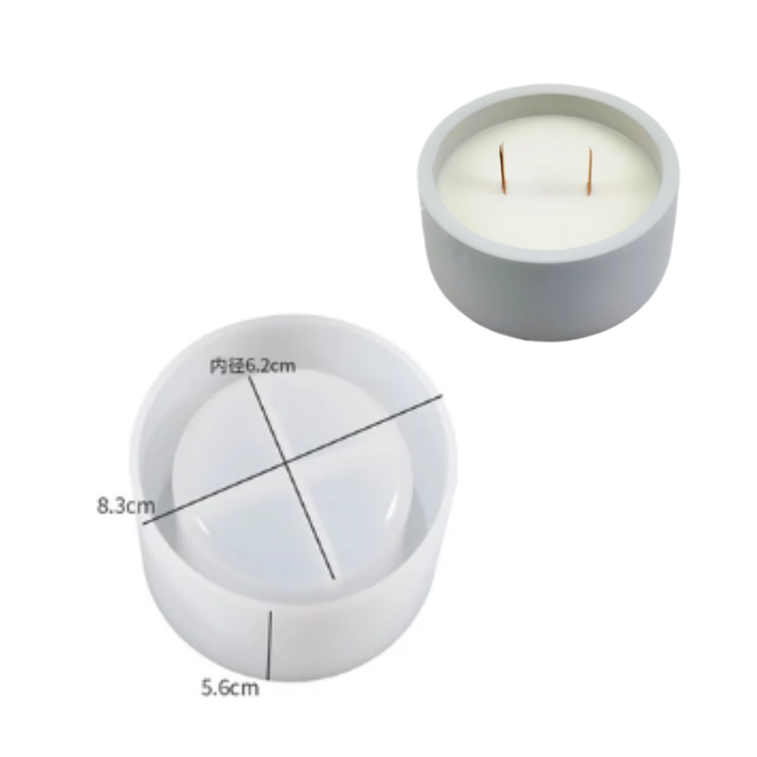 Molde silicon resina Maceta circular  8x5cm