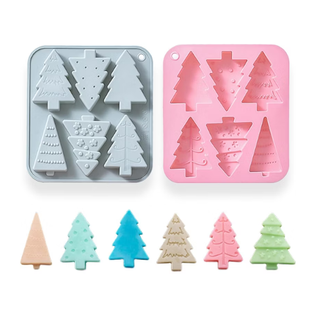 Molde silicon pinos con diseño x6