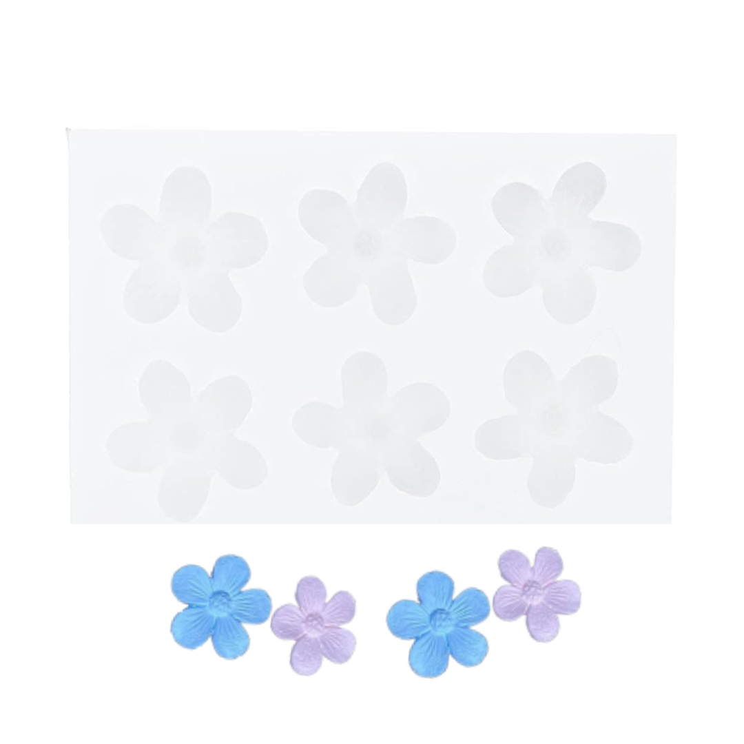 Molde silicón flores pequeñas x6