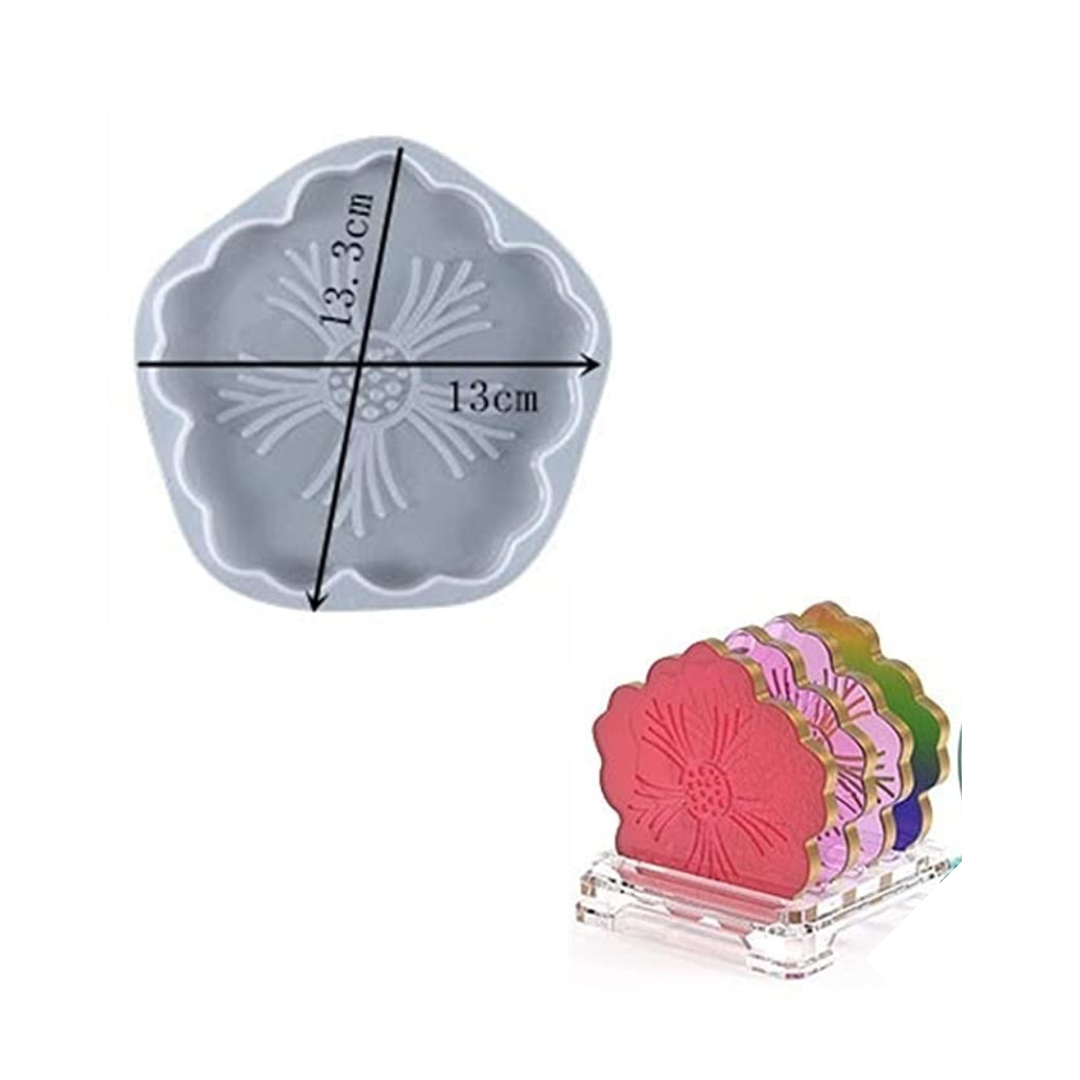 Molde silicón resina Portavaso loto de diseno