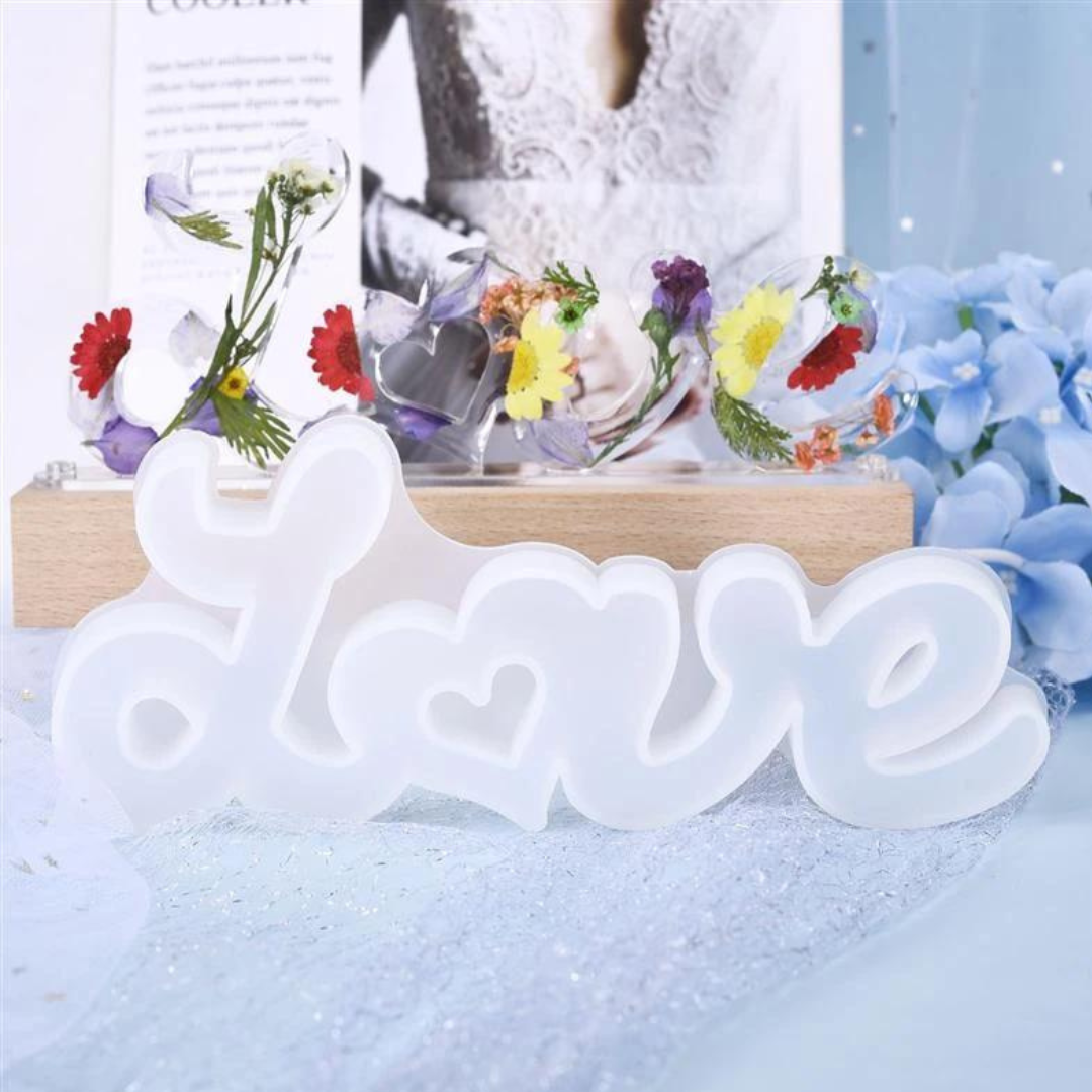 Molde silicón resina Love corazón